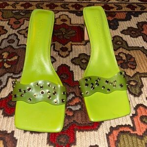 Song of Style Lime Green Studded Women's Sandals